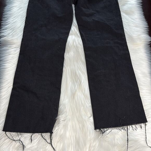 Zara Black High Rise Button Fly Cropped Jeans - Picture 6 of 6